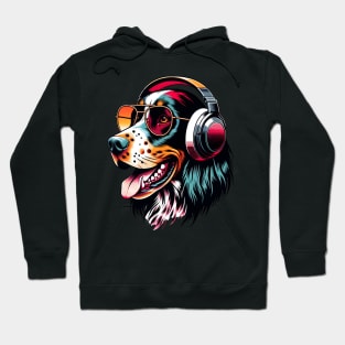 German Longhaired Pointer Smiling DJ Grooves Hoodie